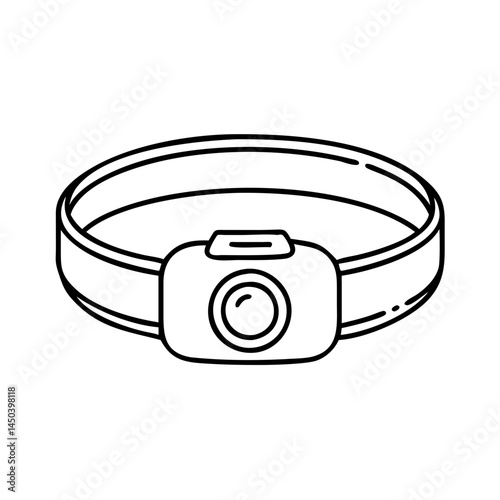 headlamp icon, headlamp line art - simple line art of headlamp, perfect for headlamp logos and icons