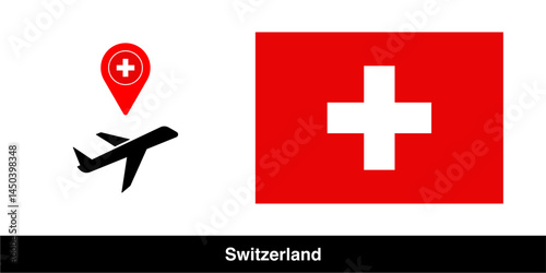 Swiss flag vector isolated on transparent background