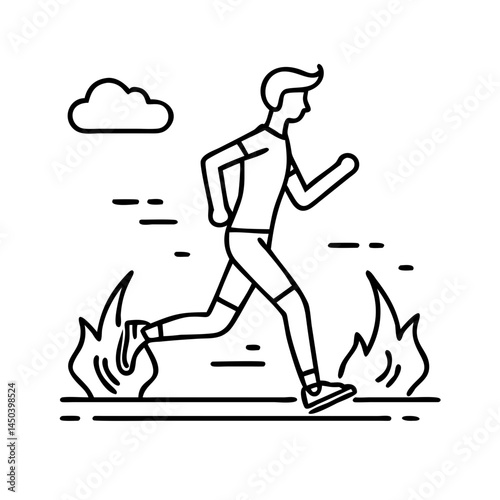 high intensity jog icon, high intensity jog line art - simple line art of high intensity jog, perfect for high intensity jog logos and icons