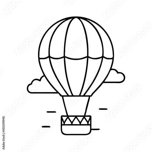 hot air balloon icon, hot air balloon line art - simple line art of hot air balloon, perfect for hot air balloon logos and icons