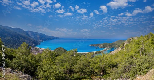 Obraz na płótnie Panoramic view from the Dead Sea in Fethiye w salonie
