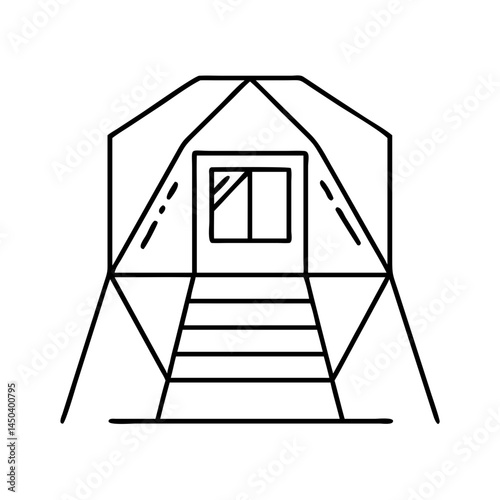 hunting blind icon, hunting blind line art - simple line art of hunting blind, perfect for hunting blind logos and icons