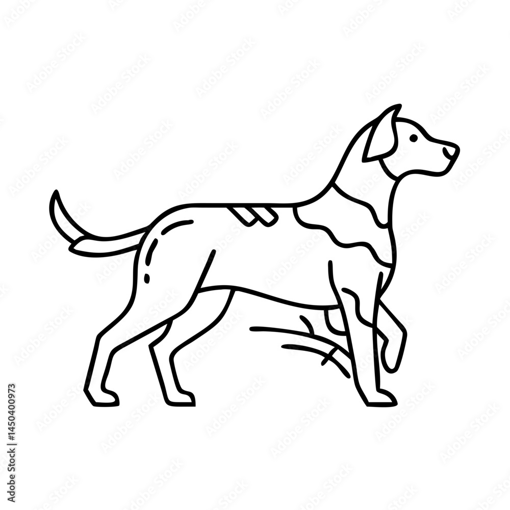 hunting dog icon, hunting dog line art - simple line art of hunting dog, perfect for hunting dog logos and icons hunting dog icon, hunting dog line art - simple line art of hunting dog, perfect for hunting dog logos and icons