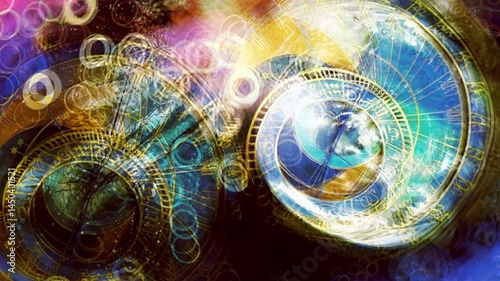 astrological symbol Zodiac. Abstract color background.