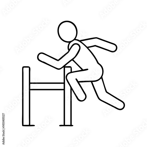 hurdle jump icon, hurdle jump line art - simple line art of hurdle jump, perfect for hurdle jump logos and icons