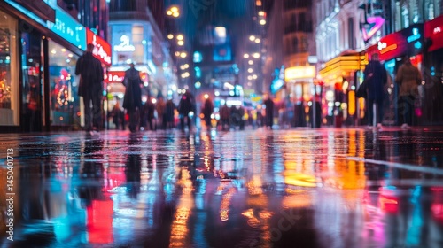 Rainy Night City Street Urban Photography