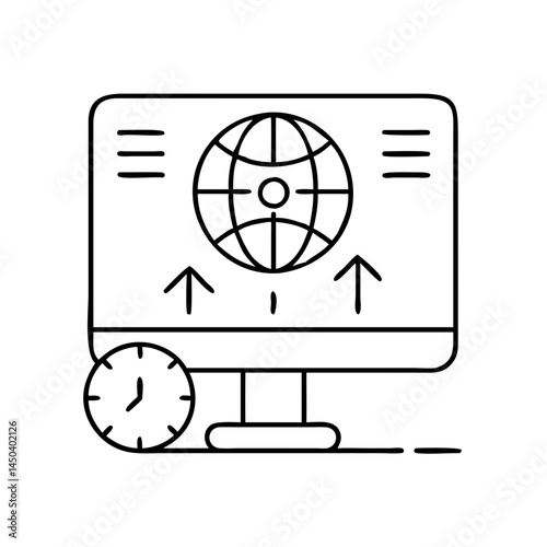 internet lag symbol icon, internet lag symbol line art - simple line art of internet lag symbol, perfect for internet lag symbol logos and icons