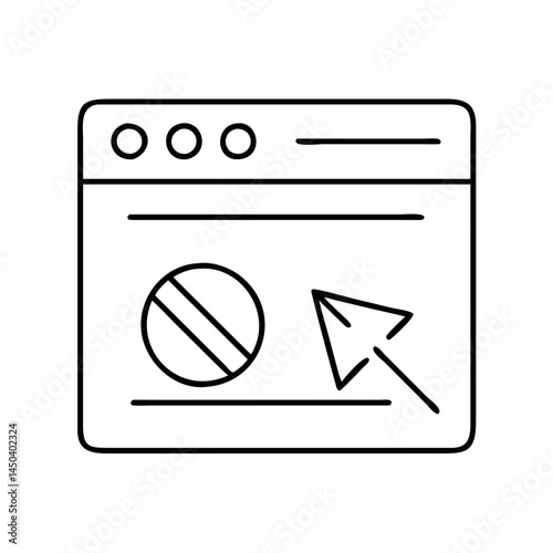 internet pop up blocker icon, internet pop up blocker line art - simple line art of internet pop up blocker, perfect for internet pop up blocker logos and icons