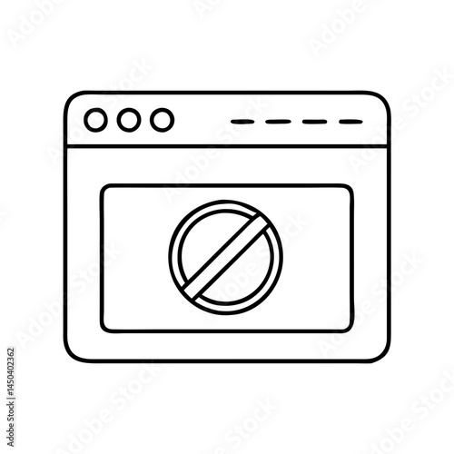 internet pop up blocker icon, internet pop up blocker line art - simple line art of internet pop up blocker, perfect for internet pop up blocker logos and icons