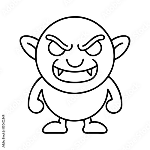 internet troll emoji icon, internet troll emoji line art - simple line art of internet troll emoji, perfect for internet troll emoji logos and icons