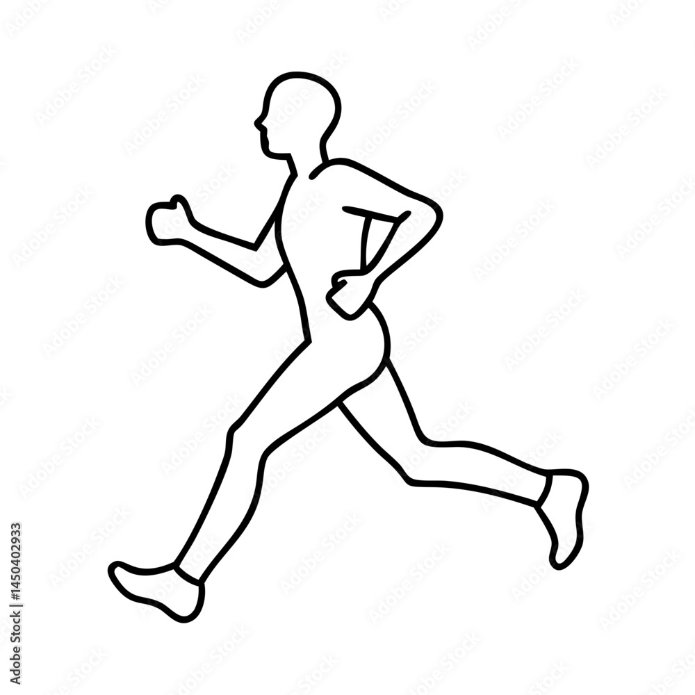 jogger silhouette icon, jogger silhouette line art - simple line art of jogger silhouette, perfect for jogger silhouette logos and icons jogger silhouette icon, jogger silhouette line art - simple line art of jogger silhouette, perfect for jogger silhouette logos and icons