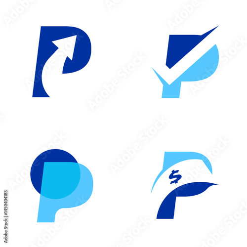 Letter P for finance logo design template