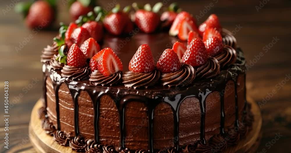 Chocolate strawberry cake dessert