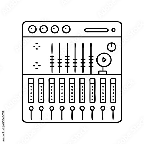 live sound mixing console icon, live sound mixing console line art - simple line art of live sound mixing console, perfect for live sound mixing console logos and icons