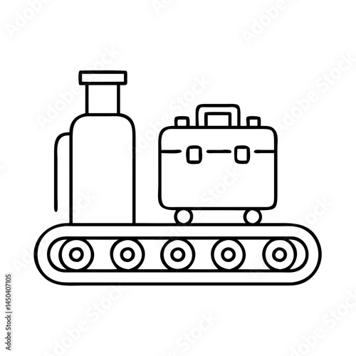 luggage conveyor belt icon, luggage conveyor belt line art - simple line art of luggage conveyor belt, perfect for luggage conveyor belt logos and icons