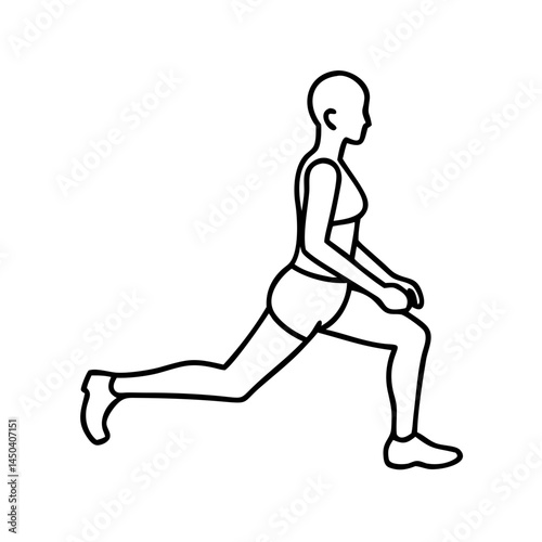 lunges icon, lunges line art - simple line art of lunges, perfect for lunges logos and icons