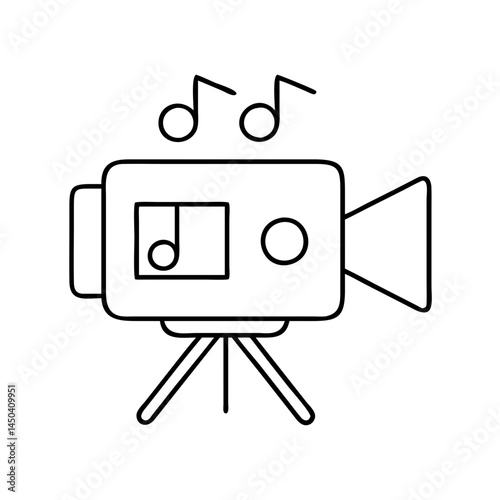 music video recording icon, music video recording line art - simple line art of music video recording, perfect for music video recording logos and icons