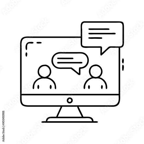 online forum icon, online forum line art - simple line art of online forum, perfect for online forum logos and icons