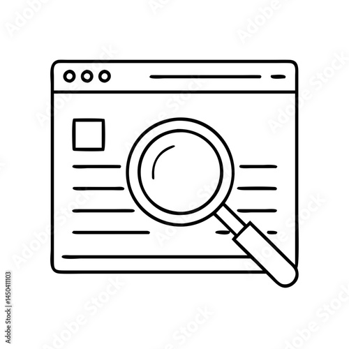 online search results icon, online search results line art - simple line art of online search results, perfect for online search results logos and icons