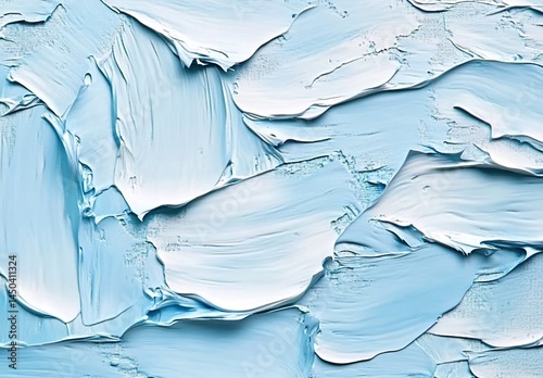 Wallpaper Mural Thick blue impasto paint strokes close-up. Torontodigital.ca