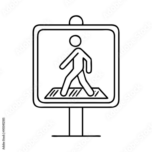 pedestrian zone sign icon, pedestrian zone sign line art - simple line art of pedestrian zone sign, perfect for pedestrian zone sign logos and icons