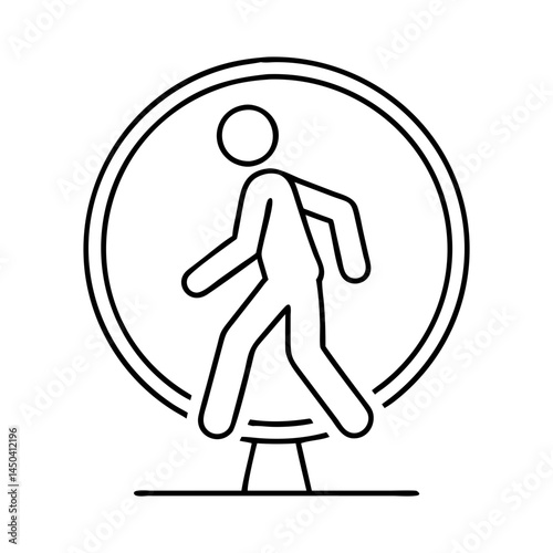 pedestrian zone sign icon, pedestrian zone sign line art - simple line art of pedestrian zone sign, perfect for pedestrian zone sign logos and icons