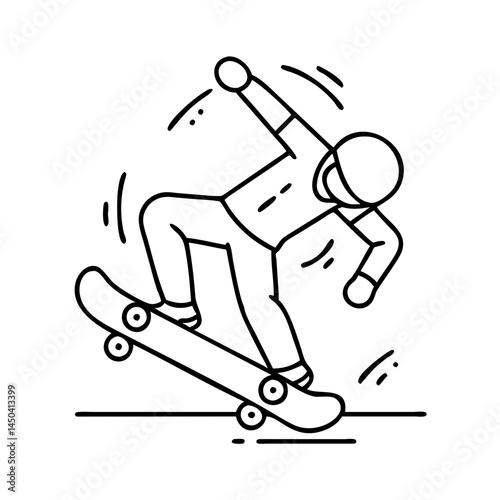 pop shove it trick icon, pop shove it trick line art - simple line art of pop shove it trick, perfect for pop shove it trick logos and icons