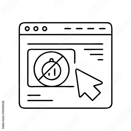 pop up ad blocker icon, pop up ad blocker line art - simple line art of pop up ad blocker, perfect for pop up ad blocker logos and icons