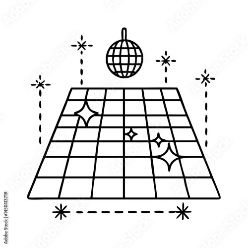 dance floor icon, dance floor line art - simple line art of dance floor, perfect for dance floor logos and icons