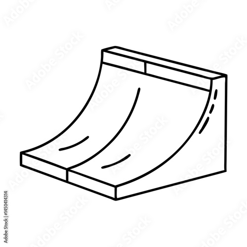 diy skateboard ramp icon, diy skateboard ramp line art - simple line art of diy skateboard ramp, perfect for diy skateboard ramp logos and icons