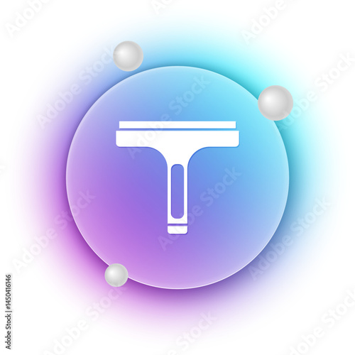 White Cleaning service with of rubber cleaner for windows icon isolated on white background. Squeegee, scraper, wiper. Blue and purple gradient circle background. Vector