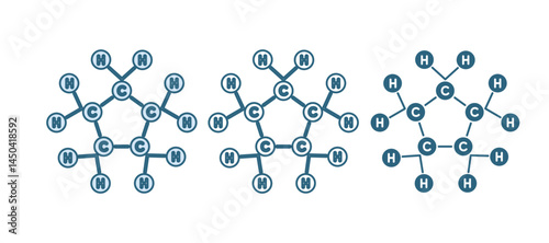 Blue Molecule oil icon isolated on white background. Structure of molecules in chemistry. Vector