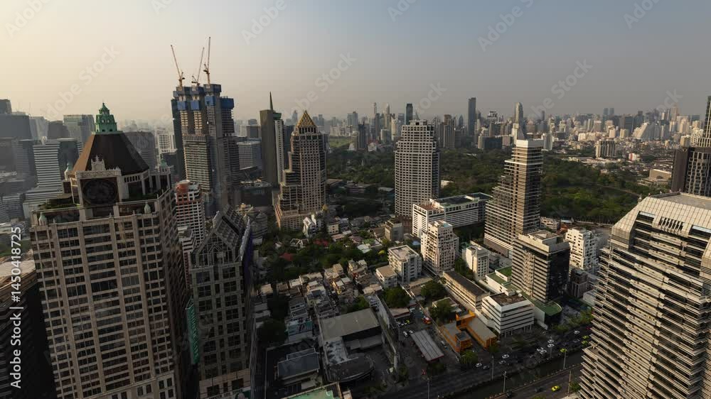 Bangkok city skyline from a high vantage point