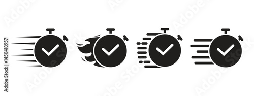 Black Quick Time Speed Icons