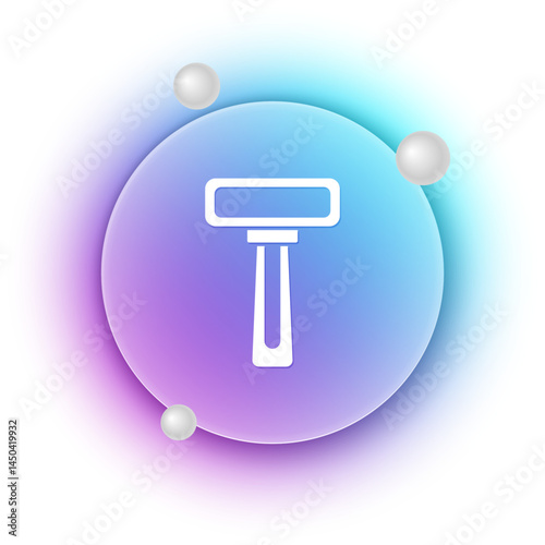 White Shaving razor icon isolated on white background. Blue and purple gradient circle background. Vector