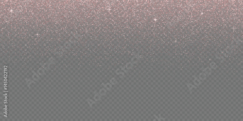 Silver glitter sparkles fallen on transparent background. Abstract dust particles, white confetti png bg. Festive wallpaper for christmas poster, flyer, new year card, realistic vector snow powder.
