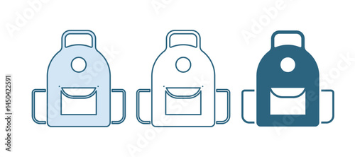 Blue School backpack icon isolated on white background. Vector
