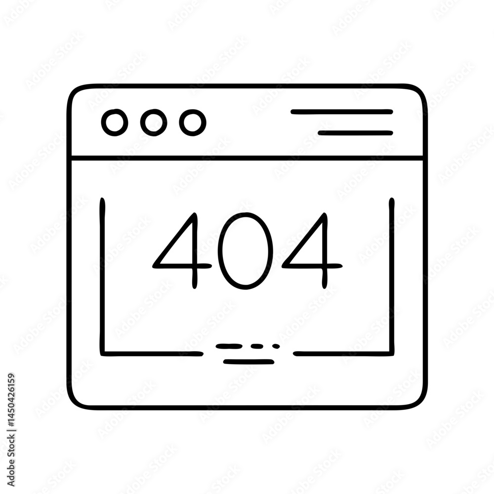 404 error page icon, 404 error page line art - simple line art of 404 error page, perfect for 404 error page logos and icons 404 error page icon, 404 error page line art - simple line art of 404 error page, perfect for 404 error page logos and icons