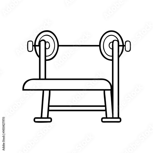 bench press icon, bench press line art - simple line art of bench press, perfect for bench press logos and icons