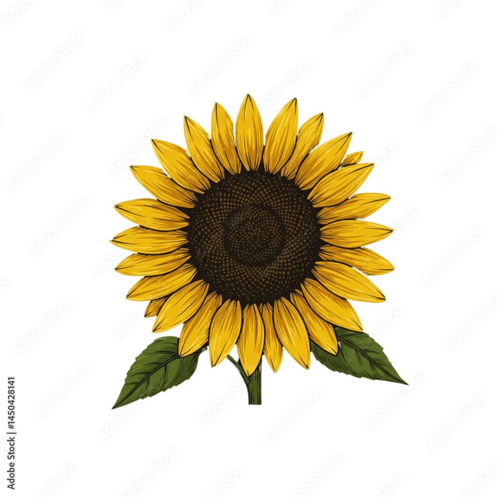 Fototapeta premium sunflower on white