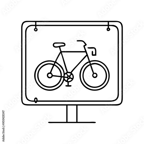 bicycle parking sign icon, bicycle parking sign line art - simple line art of bicycle parking sign, perfect for bicycle parking sign logos and icons