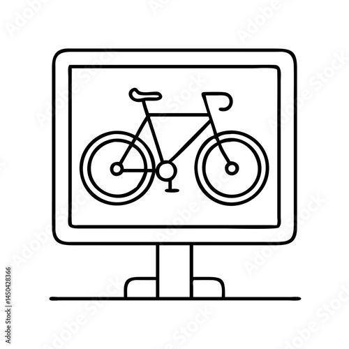 bicycle parking sign icon, bicycle parking sign line art - simple line art of bicycle parking sign, perfect for bicycle parking sign logos and icons