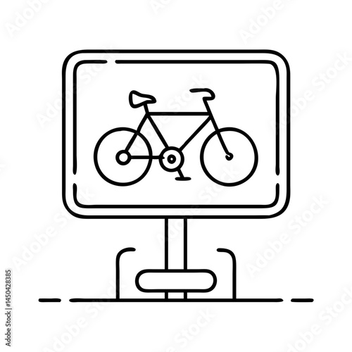 bicycle parking sign icon, bicycle parking sign line art - simple line art of bicycle parking sign, perfect for bicycle parking sign logos and icons