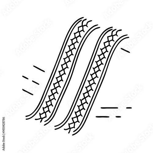 bicycle tire skid marks icon, bicycle tire skid marks line art - simple line art of bicycle tire skid marks, perfect for bicycle tire skid marks logos and icons