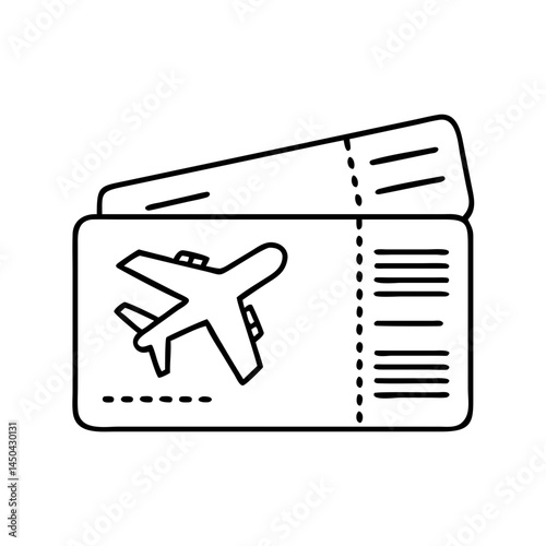 boarding pass icon, boarding pass line art - simple line art of boarding pass, perfect for boarding pass logos and icons