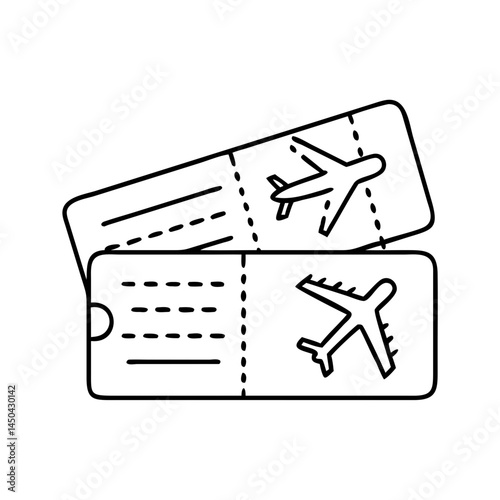 boarding pass icon, boarding pass line art - simple line art of boarding pass, perfect for boarding pass logos and icons