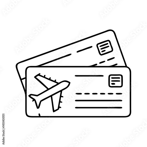 boarding pass icon, boarding pass line art - simple line art of boarding pass, perfect for boarding pass logos and icons