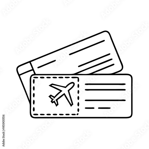boarding pass icon, boarding pass line art - simple line art of boarding pass, perfect for boarding pass logos and icons