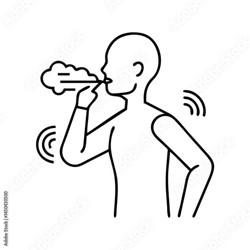 breathing exercise icon, breathing exercise line art - simple line art of breathing exercise, perfect for breathing exercise logos and icons