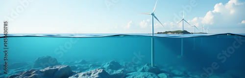 impianto di raccolta di energia dalle maree con turbine sottomarine